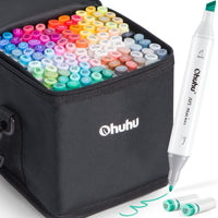 1 x RAW Customer Returns Ohuhu Marker Pens, 100 Colors Pens Marker Pen Double Pointed Art Sketch Twin Marker Pens with Carrying Case for Painting Coloring Highlighting Underlining - RRP €59.99