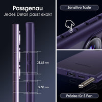 1 x RAW Customer Returns CASEKOO Matt Power for Samsung Galaxy S24 Ultra Case 2024 Upgraded Military Protection Shockproof Scratch-Resistant Protective Case Anti-Fingerprint Case Thin Mobile Phone Case S24 Ultra 5G Cover - Purple - RRP €25.2