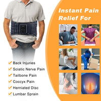 1 x RAW Customer Returns HONGJING inflatable decompression back belt with heating vibration for instant back pain relief spine back support belt with rechargeable battery, one size fits 29-49 waist - RRP €85.51