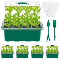 11 x Brand New CNNIK 5 pieces cultivation greenhouse small cultivation box indoor greenhouse cultivation set green cultivation trays with lid plant label and tool cultivation set plants - RRP €155.21