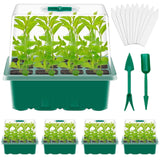 11 x Brand New CNNIK 5 pieces cultivation greenhouse small cultivation box indoor greenhouse cultivation set green cultivation trays with lid plant label and tool cultivation set plants - RRP €155.21