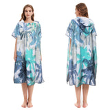 1 x RAW Customer Returns Queenshin Microfiber Bath Poncho Beach Poncho Women Men - Towel Surf Poncho with Hood for Adults Beach Changing Aid - Ultralight Quick-drying Coconut Tree 105x90cm  - RRP €17.14