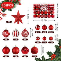 2 x RAW Customer Returns 18 40 44 101 pieces Christmas baubles Christmas tree decoration set-Excellent Christmas tree baubles for your Christmas party - RRP €48.38