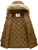 1 x Brand New Uoiuxc Women s Winter Parka Coat Jackets Warm Windproof Jacket with Detachable Hood Khaki,S  - RRP €94.98