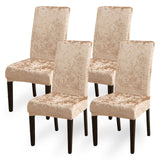 1 x RAW Customer Returns Aisprts Chair Covers Velvet Dining Room Chair Covers Removable Washable Stretch Chair Covers Set of 4 for Home, Kitchen, Bar, Hotel, Wedding, Ceremony, Restaurant, Party, B1 Velvet Golden - RRP €31.25