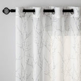 2 x RAW Customer Returns MIULEE Voile Curtain Sheer Transparent Curtain Set of 2 Tree Branches Printed Curtains with Eyelets Decorative Curtain Window Curtain for Bedroom and Living Room White 175 x 140cm H x W Red - RRP €29.84