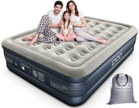 1 x RAW Customer Returns iDOO Queen air mattress, self-inflating air bed with electric air pump, quick inflation deflation in 3 minutes inflatable mattress, for camping trips holidays 203x152x38cm 295kg MAX - RRP €89.99