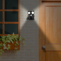 1 x RAW Customer Returns FISHTEC - Light Sound wall light 8 LEDs - Owl shape Hululement - 3 meter motion detector - Up down swiveling eyes - Weatherproof IP44 - Battery operated - RRP €19.99