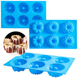 1 x Brand New meleg otthon 3 Pack Silicone Muffin Tin, 6 Cavity Mini Donuts Baking Pan, Microwave Non-Stick Molds for Bagels, Cakes, Muffins and Cookies Blue  - RRP €10.07