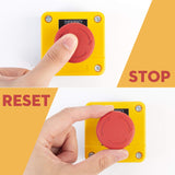 2 x RAW Customer Returns 660V 10A Red Sign Emergency Stop Mushroom Push Button Switch Emergency Push Button Emergency Stop Emergency Stop Switch Mushroom Push Button Emergency Switch Button Emergency Stop Switch Mains Switch Elevator 22mm - RRP €25.98