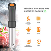 1 x RAW Customer Returns Inkbird Wi-Fi ISV-200W Sous Vide Roner Cooking Appliance Precision Thermal Immersion Circulator with Orange LCD Display, 1000W Timer Temperature Setting, Vacuum Cooking Machine - RRP €89.99