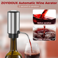 1 x RAW Customer Returns ZOYIDOUX Electric Wine Pourer, Stainless Steel Rechargeable Wine Dispenser with USB Cable and Lockable Wine Stopper, Gifts for Wine Lovers - RRP €22.43