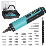 1 x RAW Customer Returns Mini cordless screwdriver, Kiprim Professional cordless screwdriver ES2.4V, 1.3Ah Li-Ion battery with battery indicator, 2-direction of rotation, LED light, USB charging cable - RRP €29.99