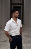 1 x RAW Customer Returns COOFANDY Linen Shirts Men Summer Short Sleeve Casual Shirt Button Down Shirts Beach Wedding Linen Shirt White XL - RRP €33.99