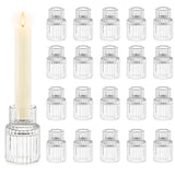 1 x RAW Customer Returns Hewory candle holder glass candlestick stick candles pack of 20 glass candle holder stick candles, clear stick candle holder glass candlestick, modern for decoration living room wedding decoration - RRP €42.98