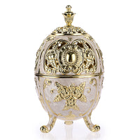 1 x RAW Customer Returns SUMNACON Vintage Zinc Alloy Incense Burner with Lid Incense Stick Holder Incense Bowl Incense Container Home Decoration Gift Ball Shape White  - RRP €17.14