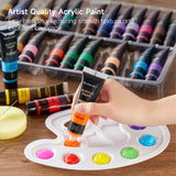 1 x RAW Customer Returns Shuttle Art Acrylic Paint Set, 30 acrylic paints in tubes 36ml each with 3 brush sets, non-toxic and acid-free, waterproof acrylic paint for artists, beginners, adults on canvas, stones, wood - RRP €24.49