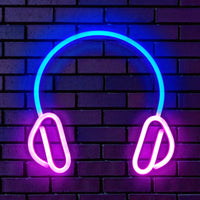 1 x RAW Customer Returns Headset Neon Signs LED Night Light Neon Game USB Powered Neon Wall Lights Decoration for Home Bedroom Christmas Hallway Birthday Party - RRP €29.23