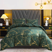 1 x RAW Customer Returns Tospass bed linen 200 x 220 cm 3 pieces marble look green dark green modern bed linen set soft fluffy duvet cover microfiber reversible bed linen 1 duvet cover with zipper 2 pillowcases 80 x 80 cm - RRP €43.34