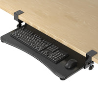 1 x RAW Customer Returns suptek keyboard tray, keyboard stand under the desk extendable with stable C clamp, 650x 300mm extendable platform computer keyboard tray for typing, black, DSF1 - RRP €49.03