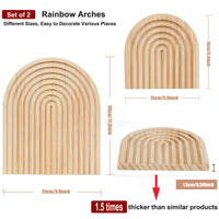 3 x RAW Customer Returns Puhui boho wooden board decoration rainbow, wooden decorative items made of pine for wall shelf photo shelf, table decoration, dresser decoration, room decoration, for living room, bedroom, office or kitchen, set of 2 - RRP €59.37