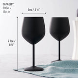 1 x RAW Customer Returns Oak Steel - 4 elegant large wine glasses in matt black, 550ml - unbreakable glass gift set for home bar, wedding, anniversary, birthday party - RRP €39.99