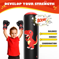 1 x RAW Customer Returns QPAU Punching Bag Children, 122 cm Inflatable Standing Punching Bag for 3-6 Children, Gifts for Boys and Girls, Punching Bag Standing Children s Set for Practice Karate, Taekwondo, MMA - RRP €39.29