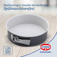 1 x RAW Customer Returns Dr. Oetker springform pan 26 cm EXCLUSIVE, baking pan with cut- and scratch-resistant flat base with enamel seal, round cake pan with ring made of sheet steel color gray-brown cream  - RRP €30.76