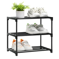 1 x RAW Customer Returns OLYREO 3 Tier Shoe Rack, Small Shoe Rack, Metal Shoe Storage, Slim Stackable Small Footwear Storage for Hallway, No Tools Required - RRP €21.62