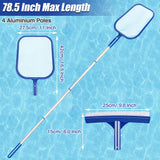 1 x RAW Customer Returns Pool landing net, landing net 85-200cm pool cleaning set pool landing net leaf net landing net pool fine mesh with 4 aluminum alloy rods 22 mm , 1 brush for cleaning swimming pool whirlpool spa - RRP €21.73