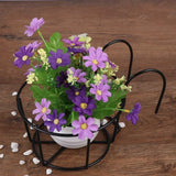 1 x RAW Customer Returns Railing flower pot holder, 5 pieces flower pot holder plants, black flower pot hanging baskets, metal flower pot holder, suitable for balcony, garden, fence, indoor and outdoor - RRP €22.58