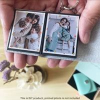 1 x RAW Customer Returns Mini Photo Keychain, DIY Small Leather Photos, Personalized Mini Photo Album, Small Album Keychain, Personalized Keychain with Picture, Gift for Family Friend - RRP €34.8