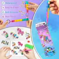 6 x Brand New BETA NOBLE Drinking Bottle Children Unicorn Gifts, Crafts Girls 8 Years 5-6-7-8-9 Years Girls Ideas Gift Drinking Bottle Craft Set Children DIY Water Bottle Craft Diamond Painting Birthday Toy - RRP €96.78