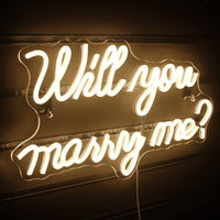 1 x RAW Customer Returns Wanxing Will you marry me neon sign marry me sign white led wedding sign neon wedding sign neon letters for proposal decorations,wedding party - RRP €39.66