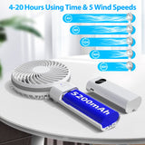 1 x RAW Customer Returns gabless hand fan with power bank 5200mAh, small foldable fan, USB hand fan with battery, mini portable table fan with battery, 5 speeds quiet fan for office - RRP €19.67