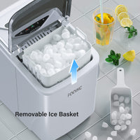 1 x RAW Customer Returns Ice cube machine, ice maker with self-cleaning function, 15kg 24h, 9 ice cubes in just 6 minutes. Low-noise operation, ice cube maker, ice cube maker for use in households, offices - RRP €129.99