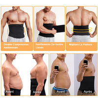 1 x RAW Customer Returns CHUMIAN Men s Abdominal Belt Slimming Adjustable Belt Neoprene Sauna Training Belt Waist Trimmer Belt Slimming for Weight Loss Black, S  - RRP €25.56