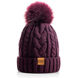 3 x RAW Customer Returns REDESS Women s Winter Bobble Beanie Hat with Warm Fleece Lined, Thick Slouchy Snow Knit Skull Ski Cap - RRP €59.97