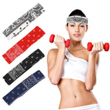 4 x Brand New 4 Pieces Boho Headband Bandanas Adjustable Sports Headband Hairband Ladies Elastic Summer Non-Slip Yoga Hairband for Women and Men - RRP €72.0