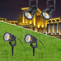 1 x RAW Customer Returns aulyun set of 2 5W LED spotlights with ground spike, 1.5m cable with plug, LED garden lighting, garden light garden spotlight lawn spotlight IP65 waterproof for outdoor yard lawn - RRP €24.19