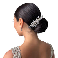 1 x Brand New Handmade Pearl Rhinestone Hair Comb Bridal Wedding Party Chinese Style Hair Accessory - RRP €18.0