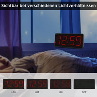 1 x RAW Customer Returns Eachui digital alarm clock battery operated with large numbers, digital alarm clock with LED display, adjustable brightness and volume, snooze, 12 24 hour and DST mode red numbers  - RRP €20.16