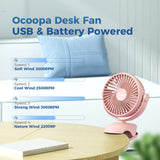 1 x RAW Customer Returns OCOOPA Table Fan Clip Stroller Fan with 3600mAh Battery, Quiet Portable Mini USB Fan, 360 Rotation Rechargeable Table Fan with 3 Speeds for Car, Office, Camping - RRP €16.13