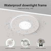 1 x RAW Customer Returns GY 6 LED recessed spotlights including GU10 socket, IP65 recessed lights for bathroom kitchen, LED GU10 recessed frame ceiling spot white round, socket for MR16 LED or halogen bulbs, 35 swiveling - RRP €25.99