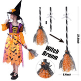 4 x RAW Customer Returns ZUCOS Children s Witch Costume with Lights Halloween Girls Costume Carnival Cosplay Costumes Princess Dress with Witch Broom and Hat Yellow, 3-4 Years  - RRP €79.96