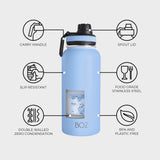 1 x RAW Customer Returns BOZ stainless steel drinking bottle stainless steel drinking bottle 1l leak-proof thermos flask 1l BPA-free insulated bottle drinking bottle suitable for carbonated drinks drinking bottle for sports light blue  - RRP €23.24