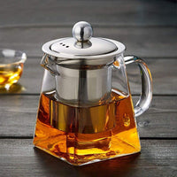 1 x RAW Customer Returns PluieSoleil Clear Glass Teapot with Infuser, Round Tea Strainer Teapot, Heat Resistant Borosilicate Glass Strainer Teapot, Stovetop Safe Tea Maker 500ML - RRP €12.98