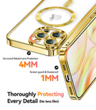 1 x RAW Customer Returns Meifigno Clear Case Compatible with iPhone 15 Pro, Compatible with Magsafe Glitter Card Hand Strap Camera Protection Transparent Case for iPhone 15 Pro 6.1 Women Girls, Gold - RRP €19.15