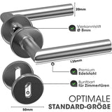 1 x RAW Customer Returns Vellure door handle set made of stainless steel incl. drilling template assembly instructions door handles for interior doors - door fittings - handle set for room doors for room doors  - RRP €20.16