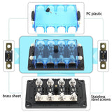 1 x RAW Customer Returns TOOSOAR fuse holder with transparent protective cover, 4 compartment mega fuse holder, suitable for cars, yachts, medium-sized car plugs - RRP €27.3